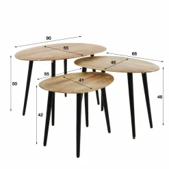 WoonStijl Salontafel set van 3 Acacia organisch Online
