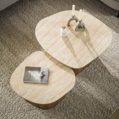 WoonStijl Salontafel set van 2 Romano kiezel