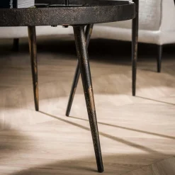 WoonStijl Salontafel set/2 rond metallic/Grijs