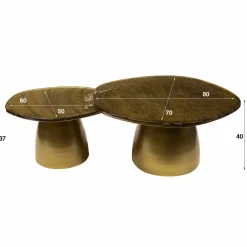 WoonStijl Salontafel set van 2 Eclipse brons antiek finish New