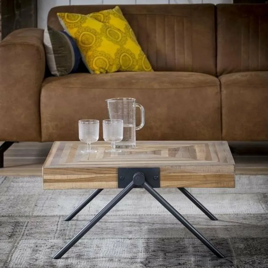 WoonStijl Salontafel Teca balance 70x70 / Teakhout verweerd