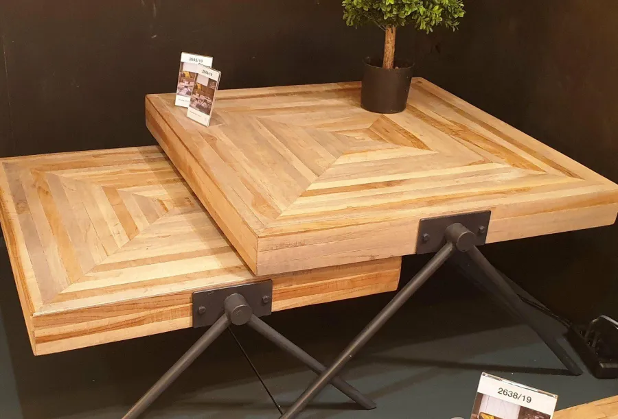 WoonStijl Salontafel Teca balance 70x70 / Teakhout verweerd