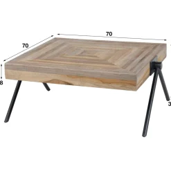 WoonStijl Salontafel Teca balance 70x70 / Teakhout verweerd