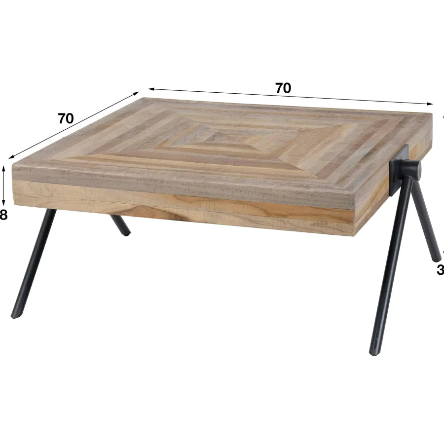 WoonStijl Salontafel Teca balance 70x70 / Teakhout verweerd