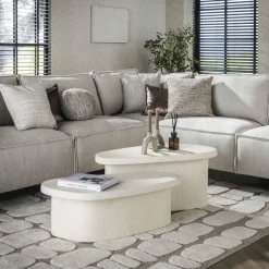 WoonStijl Salontafel XL stone organisch set van 2 Outlet