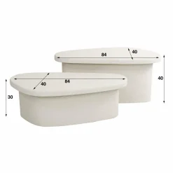 WoonStijl Salontafel XL stone organisch set van 2 Outlet