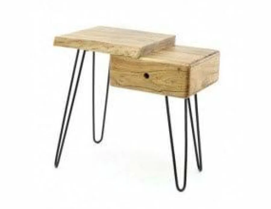 WoonStijl Sidetable / nachtkastje live edge links New