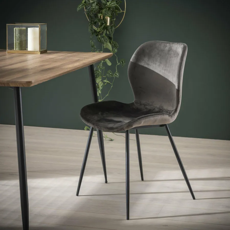 WoonStijl Stoel velvet ronde buis Antraciet velvet Online