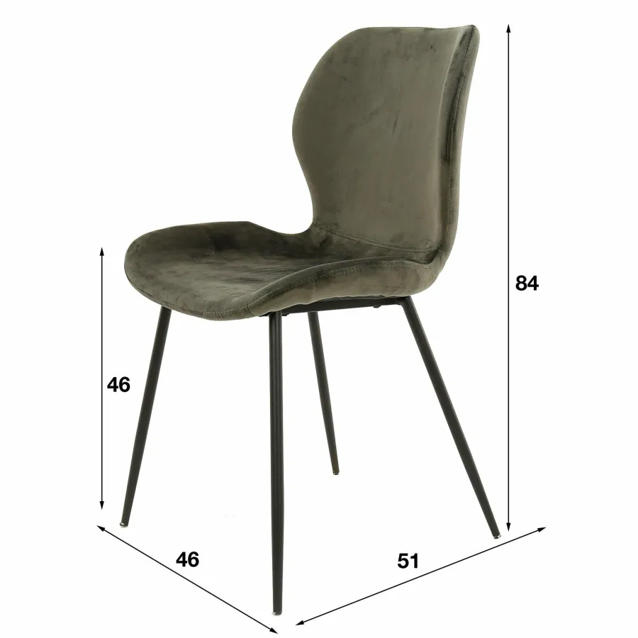 WoonStijl Stoel velvet ronde buis Antraciet velvet Online