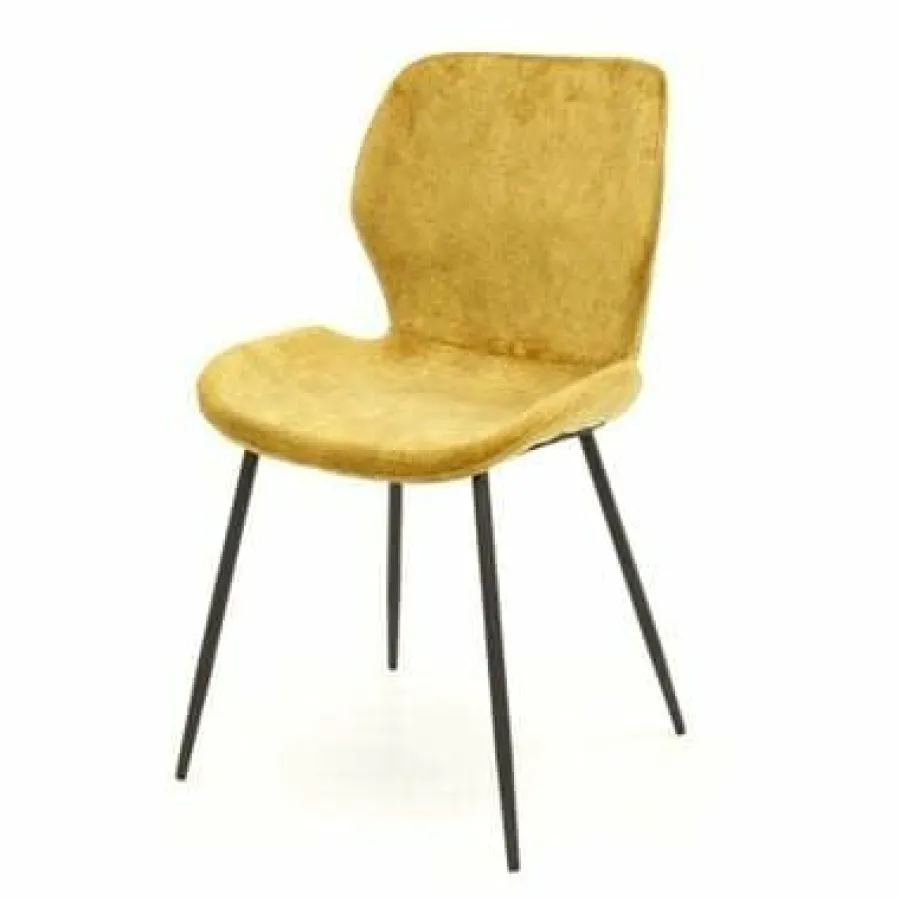 WoonStijl Stoel velvet ronde buis Goud velvet New