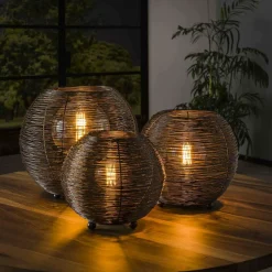 WoonStijl Tafellamp Ø35 web L Zwart Nikkel New