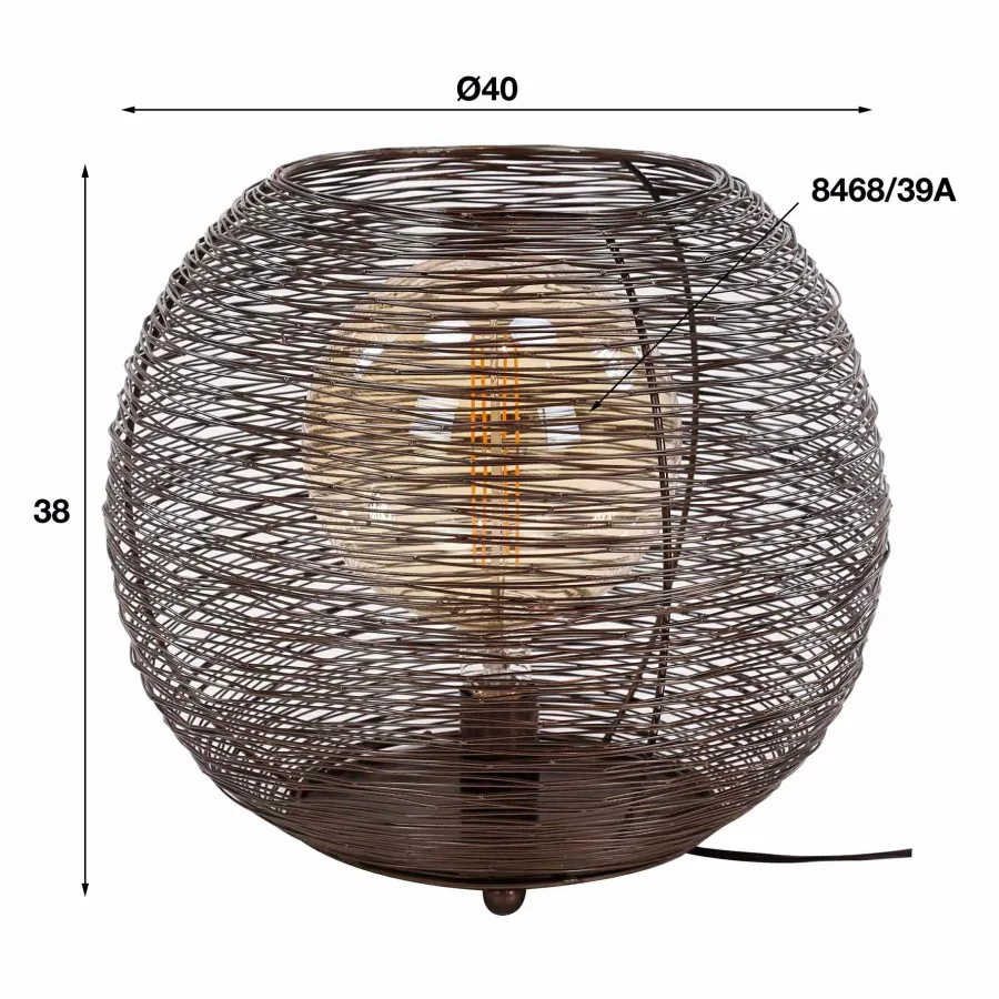 WoonStijl Tafellamp Ø40 web XL Zwart Nikkel Sale