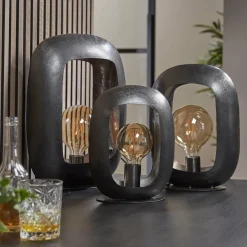 WoonStijl Tafellamp Arch M Zwart nikkel Outlet