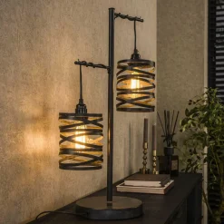 WoonStijl Tafellamp 2L spindle / Slate grey Online