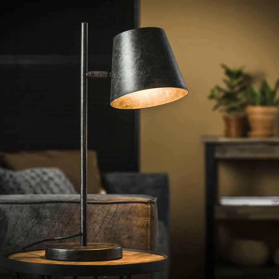 WoonStijl Tafellamp 1L verstelbare metalen kap / Charcoal