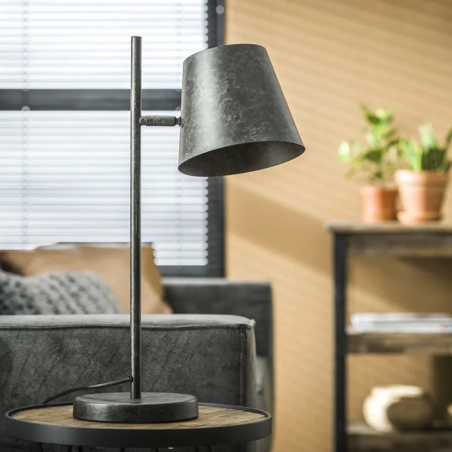 WoonStijl Tafellamp 1L verstelbare metalen kap / Charcoal