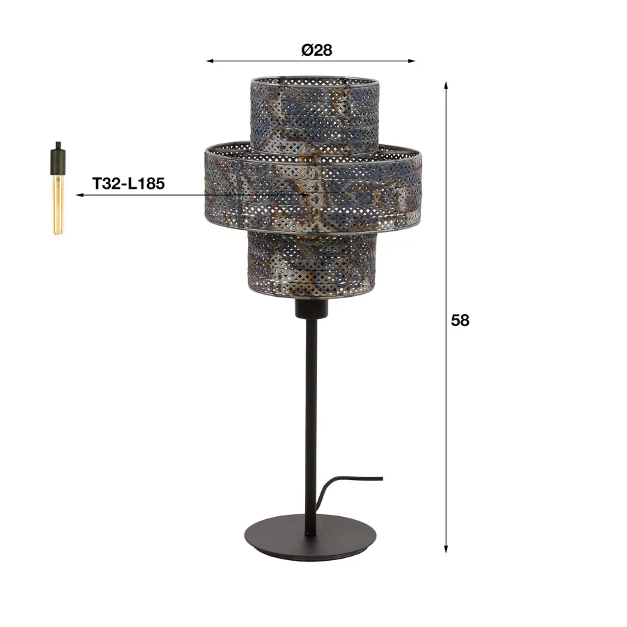 WoonStijl Tafellamp Lantern zwart bruin New