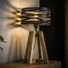 WoonStijl Tafellamp twist houten kruisframe / Slate grey Hot