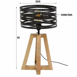 WoonStijl Tafellamp twist houten kruisframe / Slate grey Hot