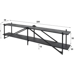 WoonStijl TV-meubel 'Piega' 220 cm teak grijs New