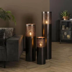 WoonStijl Vloerlamp Ø25 cilinder 90cm / Zwart nikkel Best