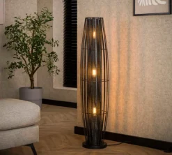 WoonStijl Vloerlamp 120 3L cylinder mesh / Charcoal Discount