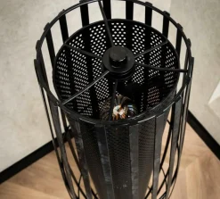 WoonStijl Vloerlamp 150 4L cylinder mesh / Charcoal