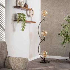 WoonStijl Vloerlamp Arcus 3-lichts / Sienna bruin Outlet