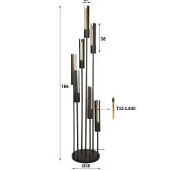 WoonStijl Vloerlamp 7L getrapt tube Online
