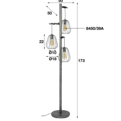 WoonStijl Vloerlamp 3L Lampoon Clearance