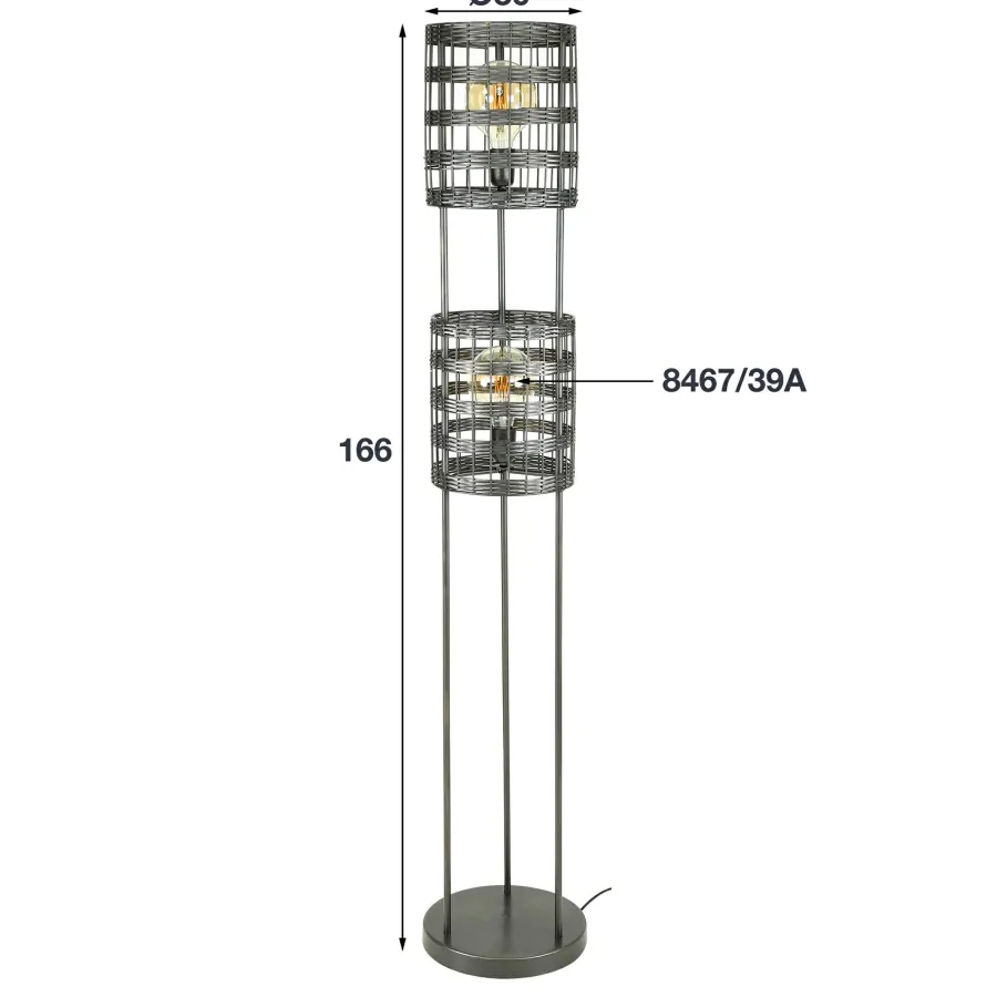 WoonStijl Vloerlamp 2L metal blinds Sale