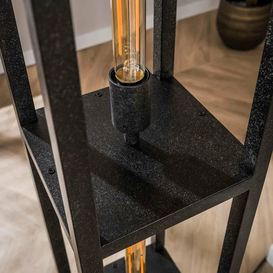 WoonStijl Vloerlamp 4L Quadra Artic Zwart Clearance