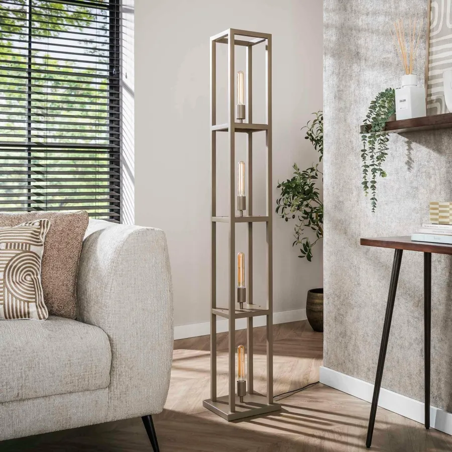 WoonStijl Vloerlamp 4L Quadra Beige Best