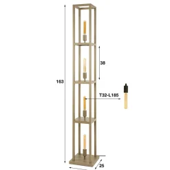 WoonStijl Vloerlamp 4L Quadra Beige Best