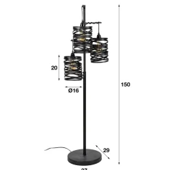 WoonStijl Vloerlamp 3L spindle slate grey / Slate grey Best