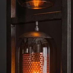 WoonStijl Vloerlamp 4L tower smoke glas-geperforeerd staal New
