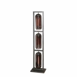 WoonStijl Vloerlamp 3L tower smoke glas-geperforeerd staal Clearance