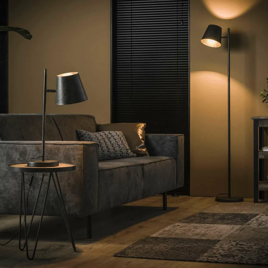 WoonStijl Vloerlamp 1L verstelbare metalen kap / Charcoal Best