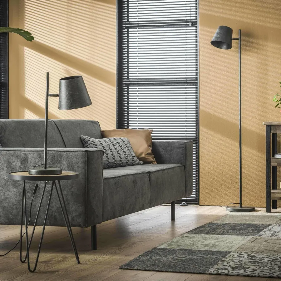 WoonStijl Vloerlamp 1L verstelbare metalen kap / Charcoal Best