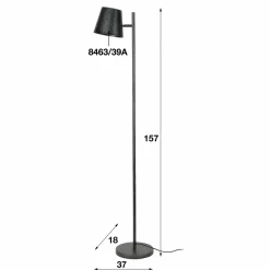 WoonStijl Vloerlamp 1L verstelbare metalen kap / Charcoal Best