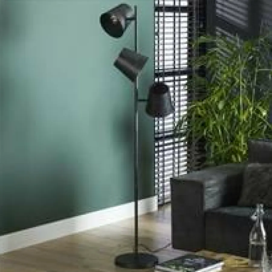WoonStijl Vloerlamp 3x Kinetic / Charcoal Hot