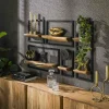WoonStijl Wandschap set van 5 acacia edge Discount