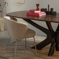 Woood Admit eetkamerstoel wollig geweven pebble New
