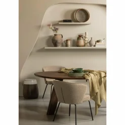 Woood Admit eetkamerstoel bouclé beige Best