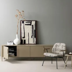 Woood Anka wanddeco katoen zwart/wit Online