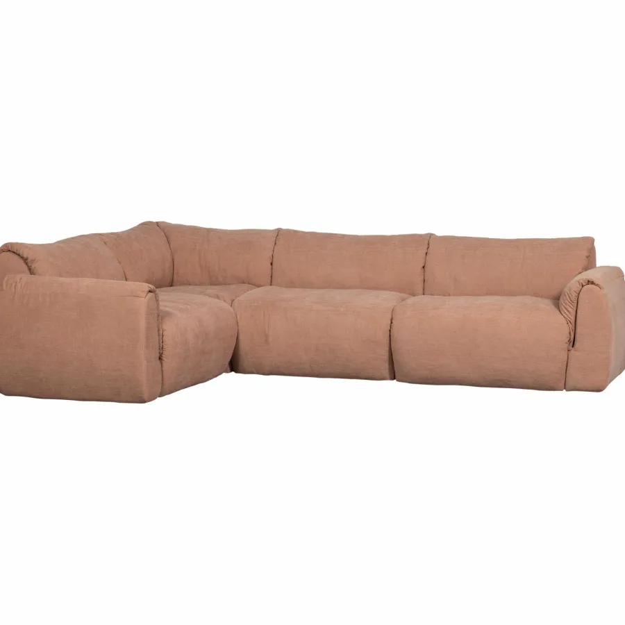 Woood Baggy hoekbank links geweven chenille oud roze Sale