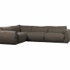 Woood Baggy hoekbank links geweven stof warmgrijs melange Sale