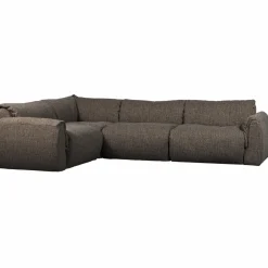 Woood Baggy hoekbank links geweven stof warmgrijs melange Sale
