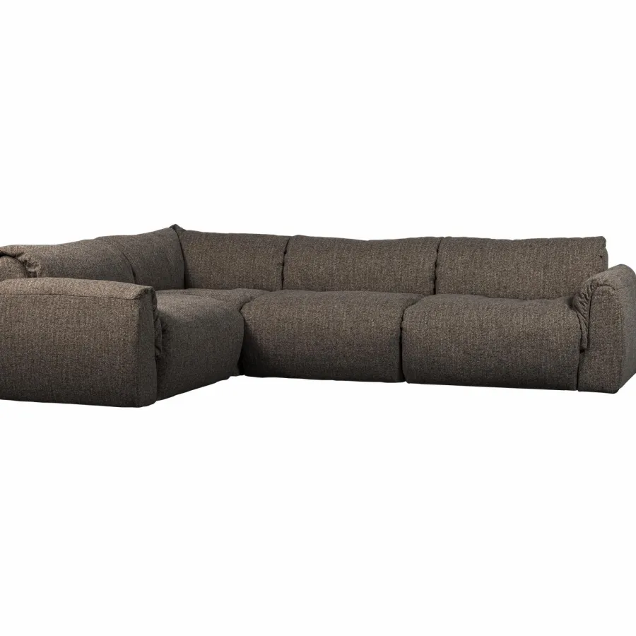 Woood Baggy hoekbank links geweven stof warmgrijs melange Sale