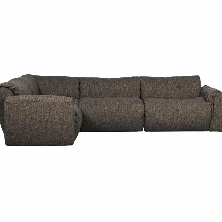 Woood Baggy hoekbank links geweven stof warmgrijs melange Sale